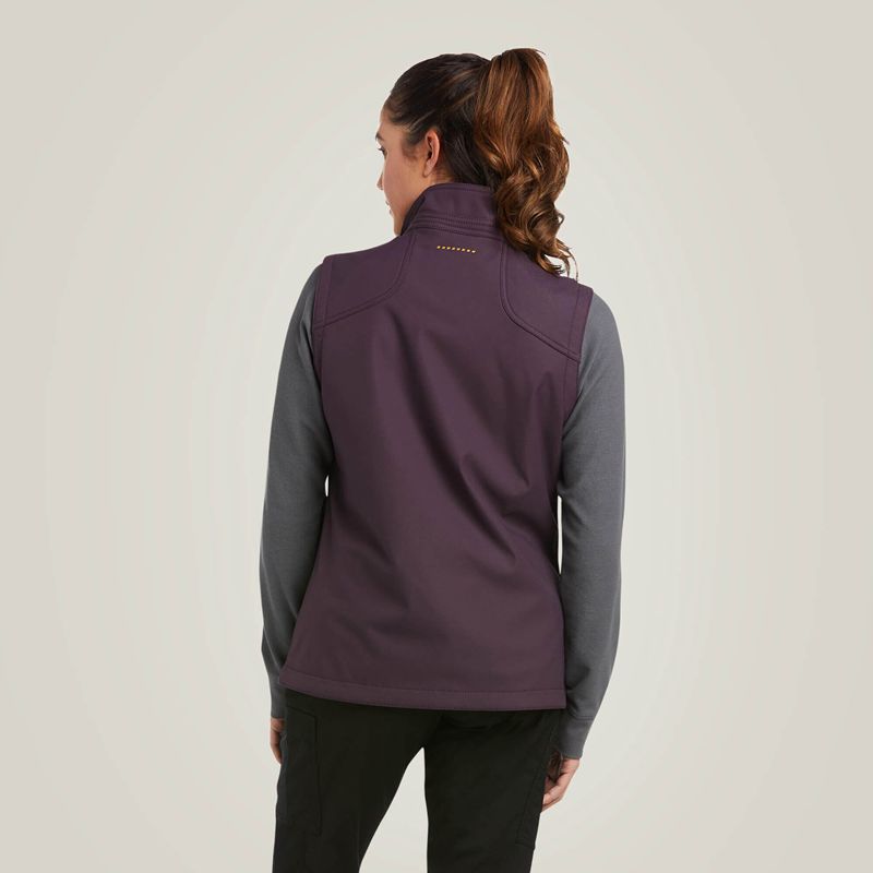 Ariat Rebar Stretch Canvas Softshell Vest Plum Perfect Femme | CBS-73066038