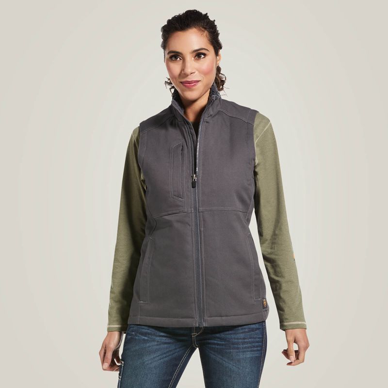 Ariat Rebar Duracanvas Insulated Vest Grise Femme | HMS-69272152