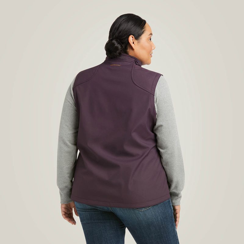 Ariat Rebar Stretch Canvas Softshell Vest Plum Perfect Femme | CBS-73066038