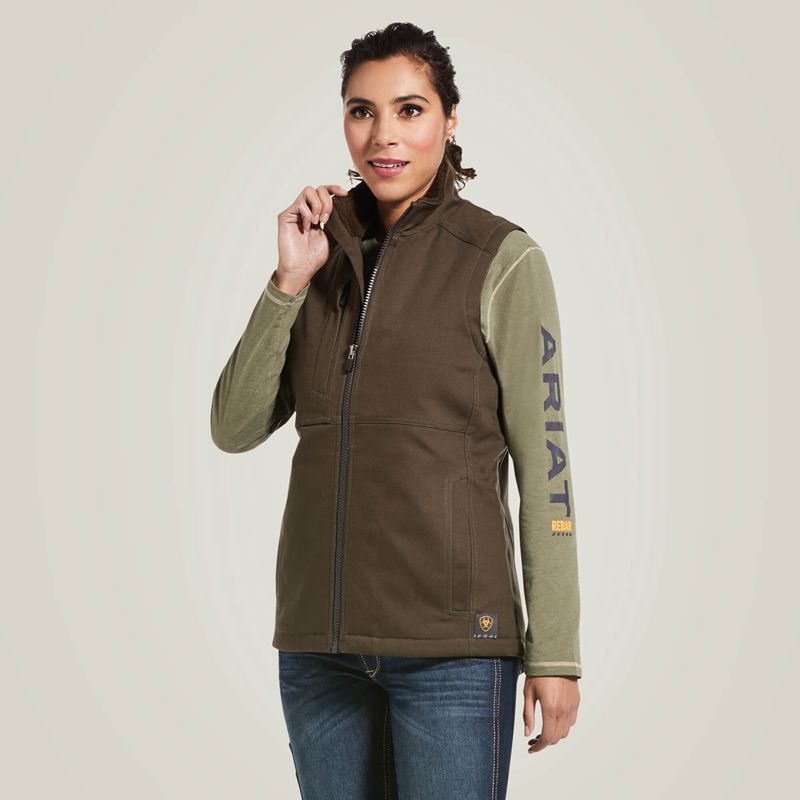 Ariat Rebar Duracanvas Insulated Vest Wren Femme | JZV-05066974