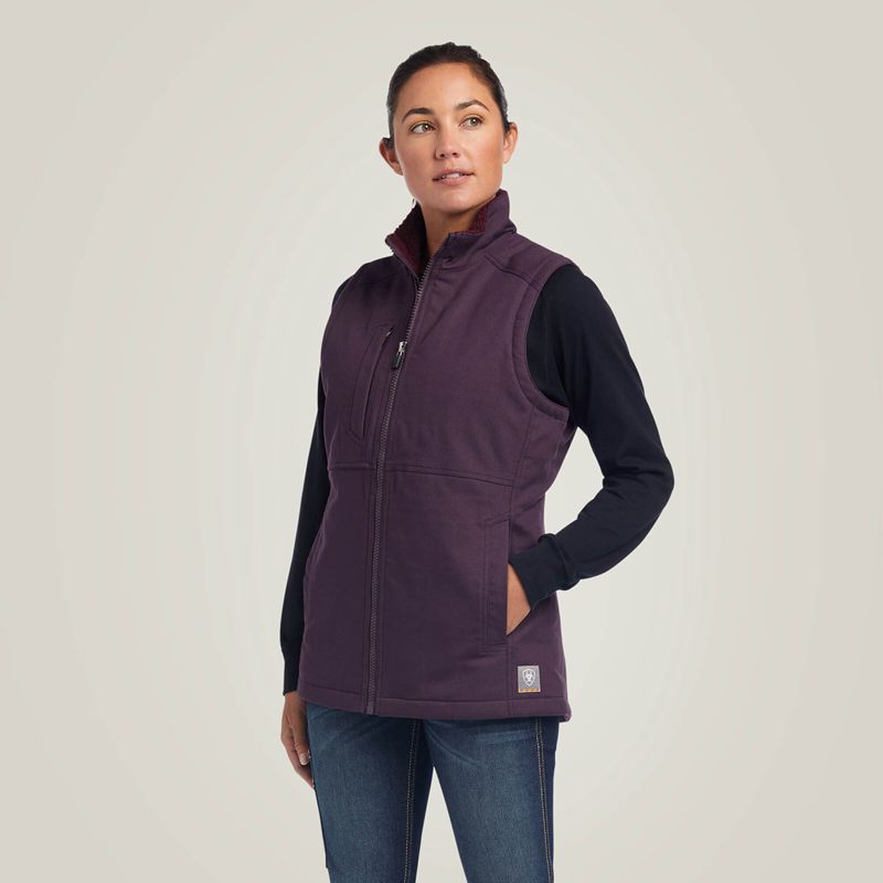 Ariat Rebar Duracanvas Insulated Vest Plum Perfect Femme | NJP-98279281