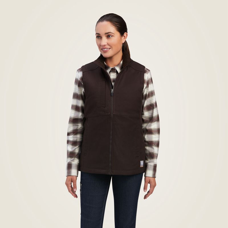 Ariat Rebar Duracanvas Insulated Vest Mole Femme | EPX-44144893