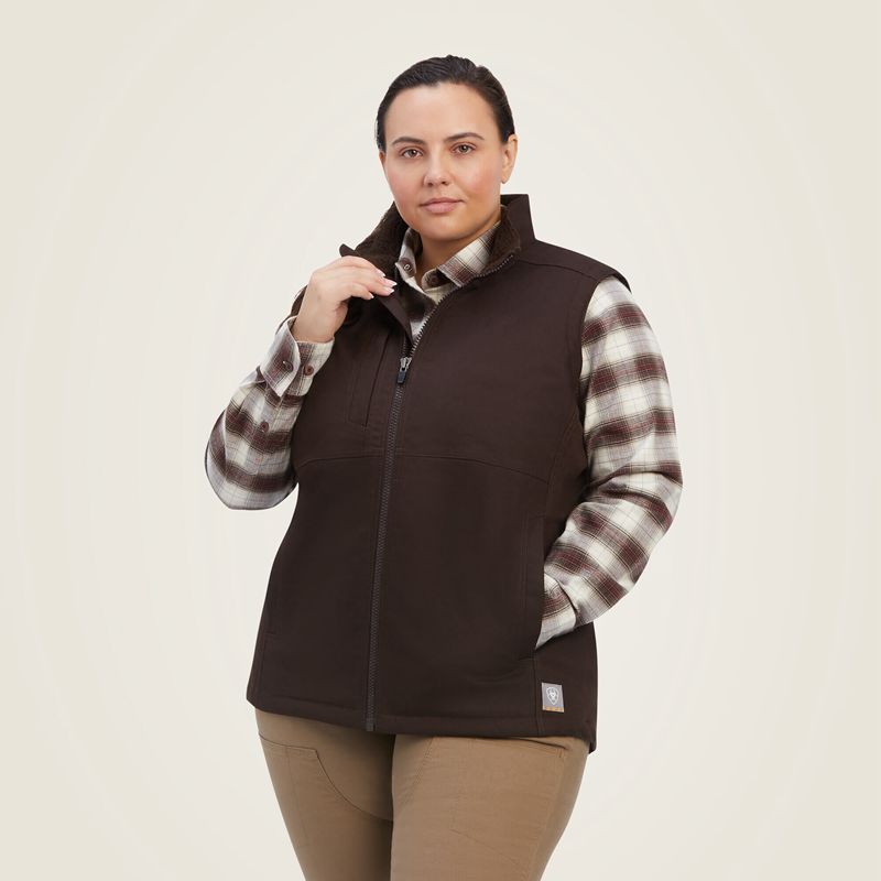 Ariat Rebar Duracanvas Insulated Vest Mole Femme | EPX-44144893