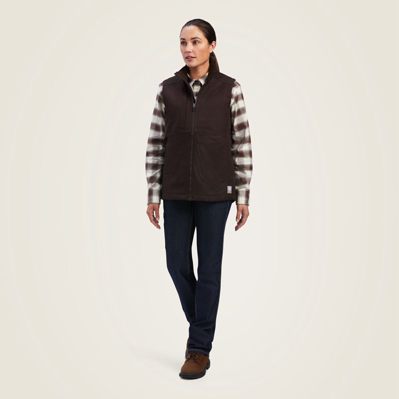 Ariat Rebar Duracanvas Insulated Vest Mole Femme | EPX-44144893