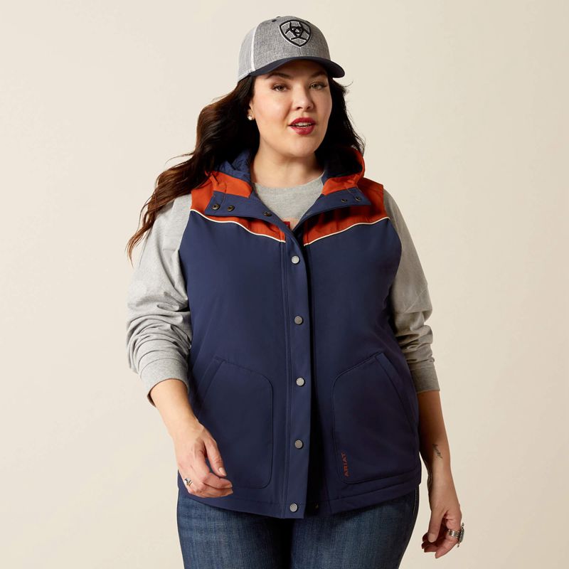 Ariat Pioneer Stretchshell Vest Navy/Picante Femme | ZWM-81990188