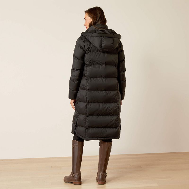 Ariat Norfolk Long Puffa Coat Noir Femme | GFM-81786748