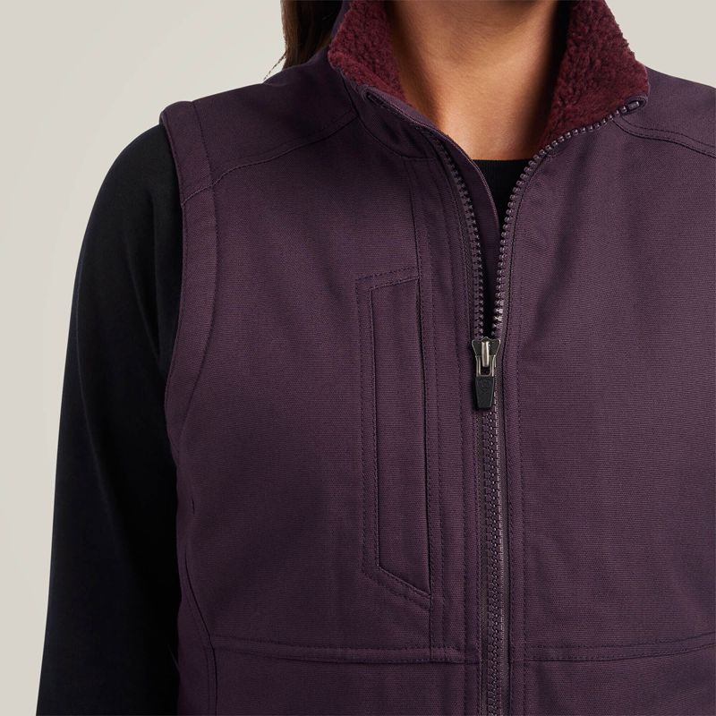 Ariat Rebar Duracanvas Insulated Vest Plum Perfect Femme | NJP-98279281