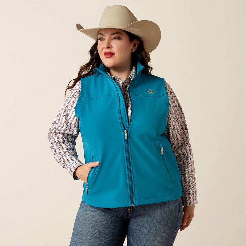 Ariat New Team Softshell Vest Ocean Depths/Retro Ranch Print Femme | WNP-41155294