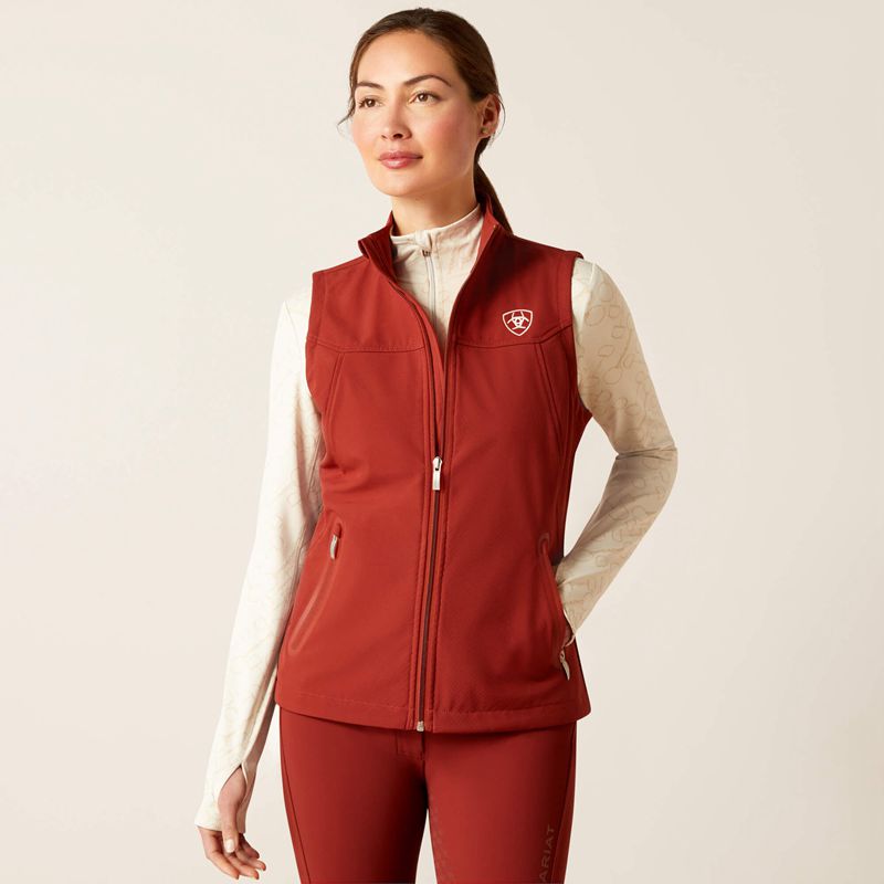 Ariat New Team Softshell Vest Fired Brick Femme | LRJ-10405134