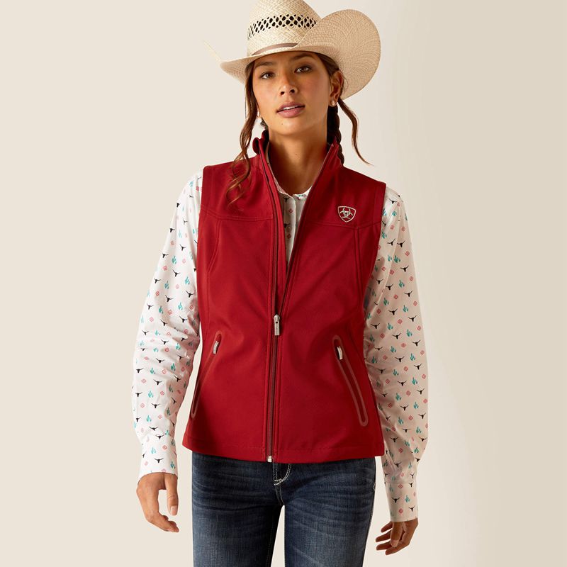 Ariat New Team Softshell Vest Sun-Dried Tomato Femme | OUZ-70055341