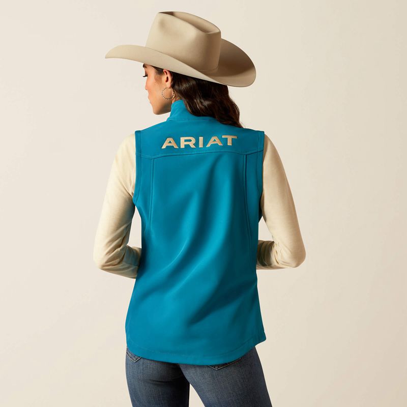 Ariat New Team Softshell Vest Ocean Depths/Retro Ranch Print Femme | WNP-41155294