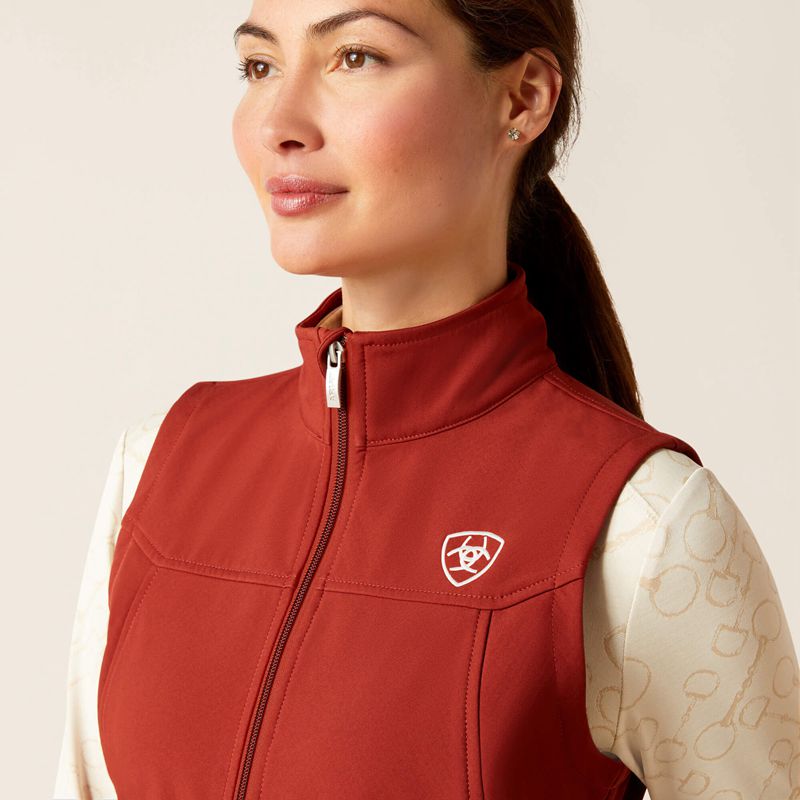 Ariat New Team Softshell Vest Fired Brick Femme | LRJ-10405134