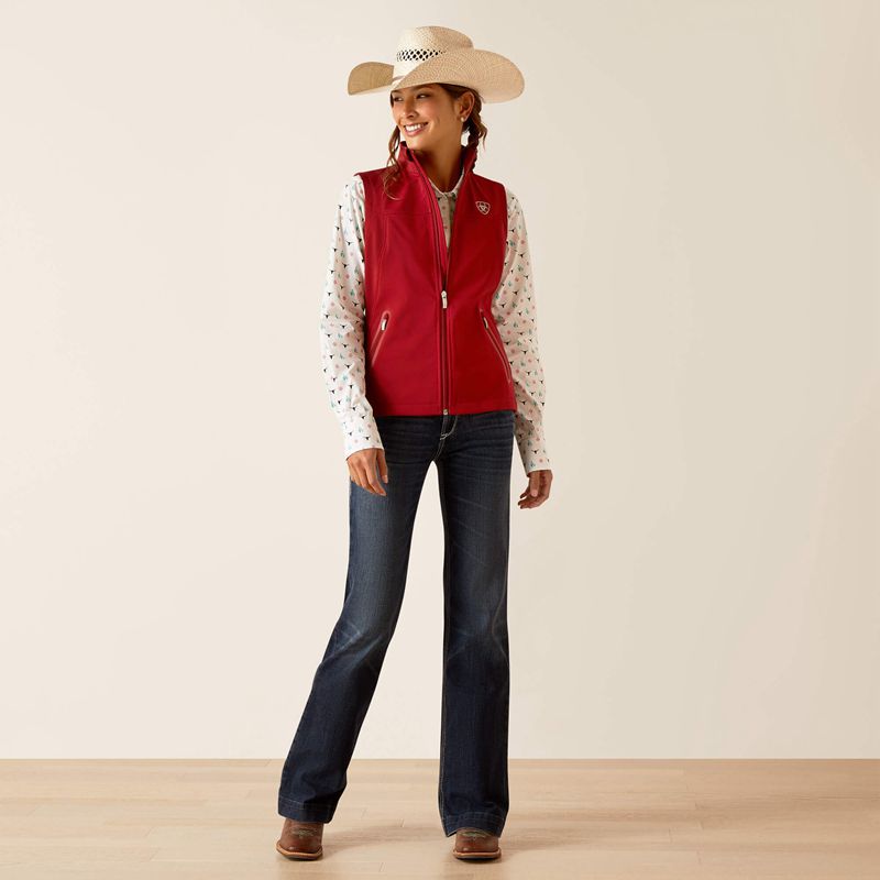 Ariat New Team Softshell Vest Sun-Dried Tomato Femme | OUZ-70055341