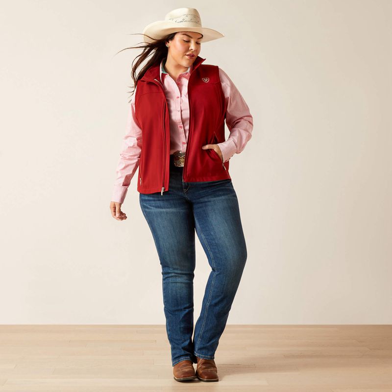 Ariat New Team Softshell Vest Sun-Dried Tomato Femme | OUZ-70055341