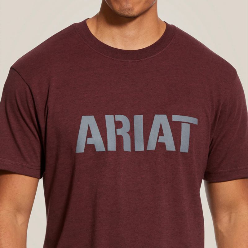 Ariat Rebar Cotton Strong Block Bordeaux Homme | FHB-66669964