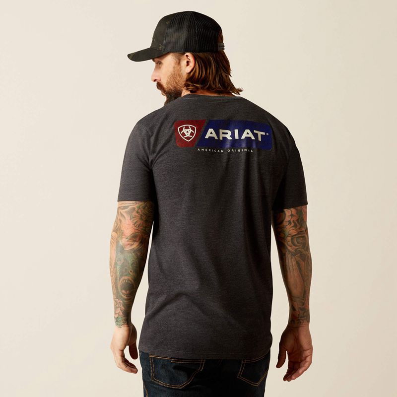 Ariat Original Lines T-Shirt Charcoal Heather Homme | VVC-90103257