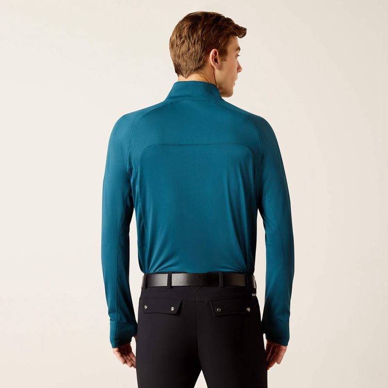 Ariat Lowell 1/4 Zip Recycled Materials Baselayer Reflecting Pond Homme | DTD-02990583