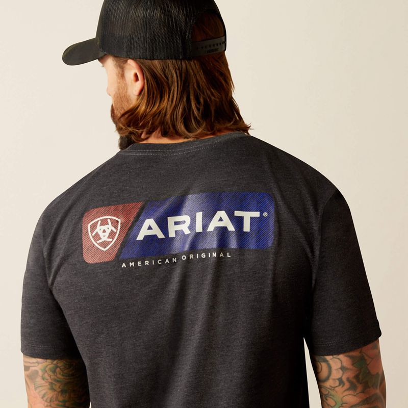 Ariat Original Lines T-Shirt Charcoal Heather Homme | VVC-90103257