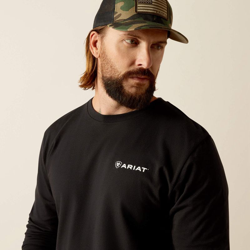 Ariat Lotf Camo Shield T-Shirt Noir Homme | YHU-80587704