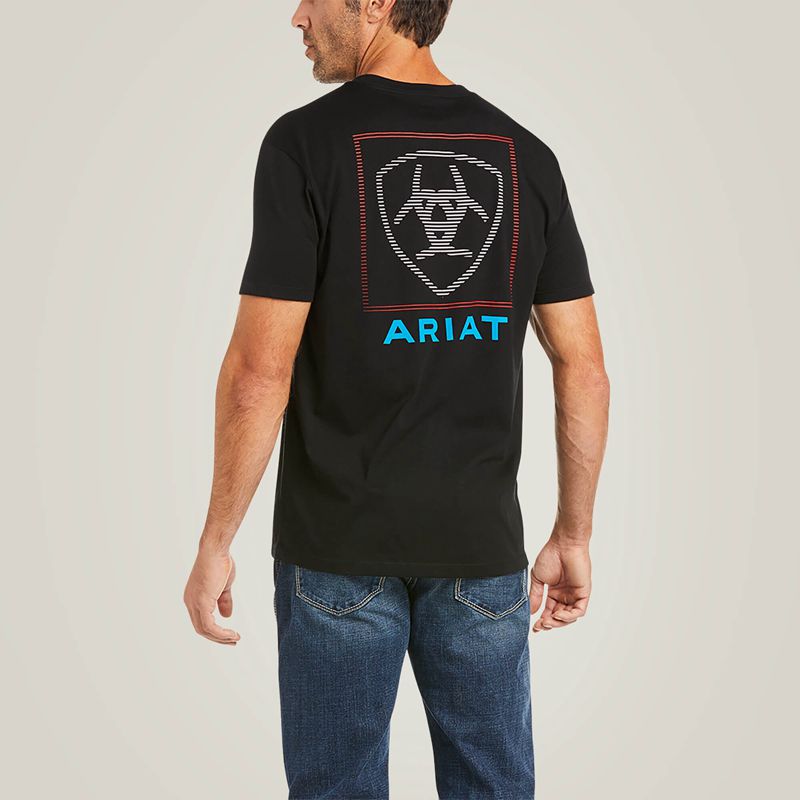 Ariat Linear T-Shirt Noir Homme | KLZ-06767467