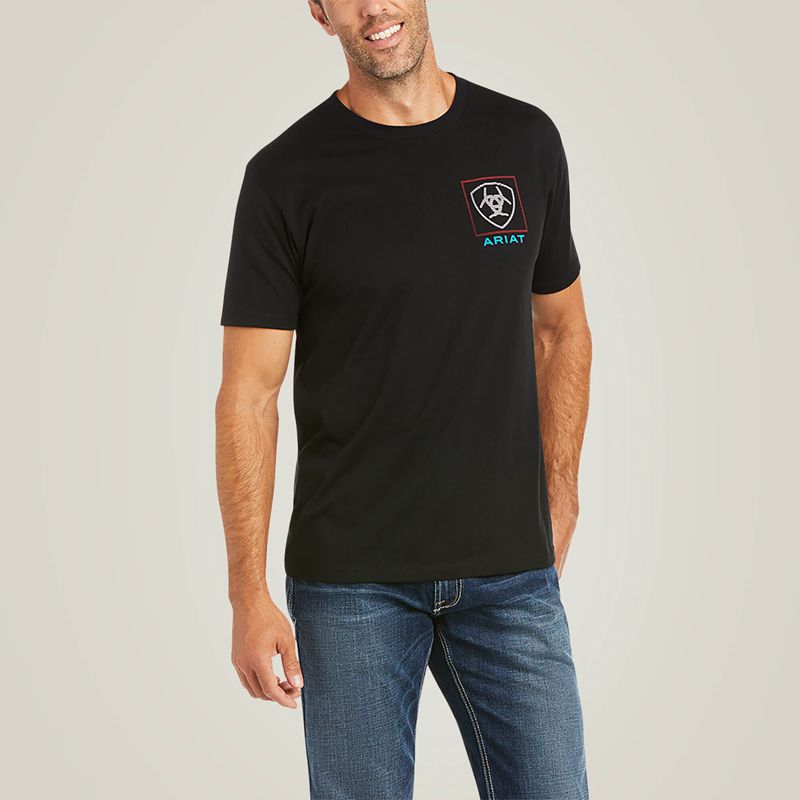 Ariat Linear T-Shirt Noir Homme | KLZ-06767467