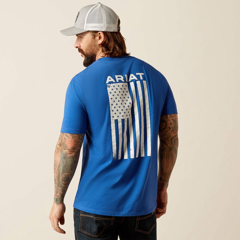 Ariat Freedom T-Shirt Bleu Royal Homme | MVE-51527808