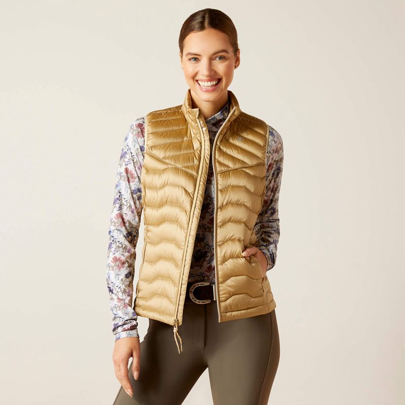 Ariat Ideal Down Vest Iridescent Fields Of Rye Femme | VUD-01712762