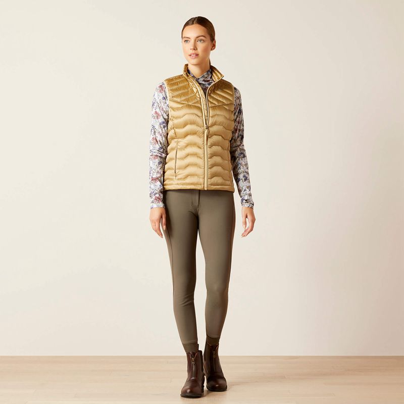 Ariat Ideal Down Vest Iridescent Fields Of Rye Femme | VUD-01712762