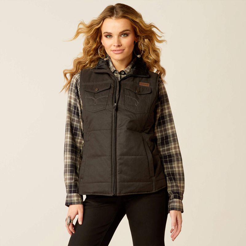 Ariat Grizzly Quilted Vest Noir Femme | QZH-39937256