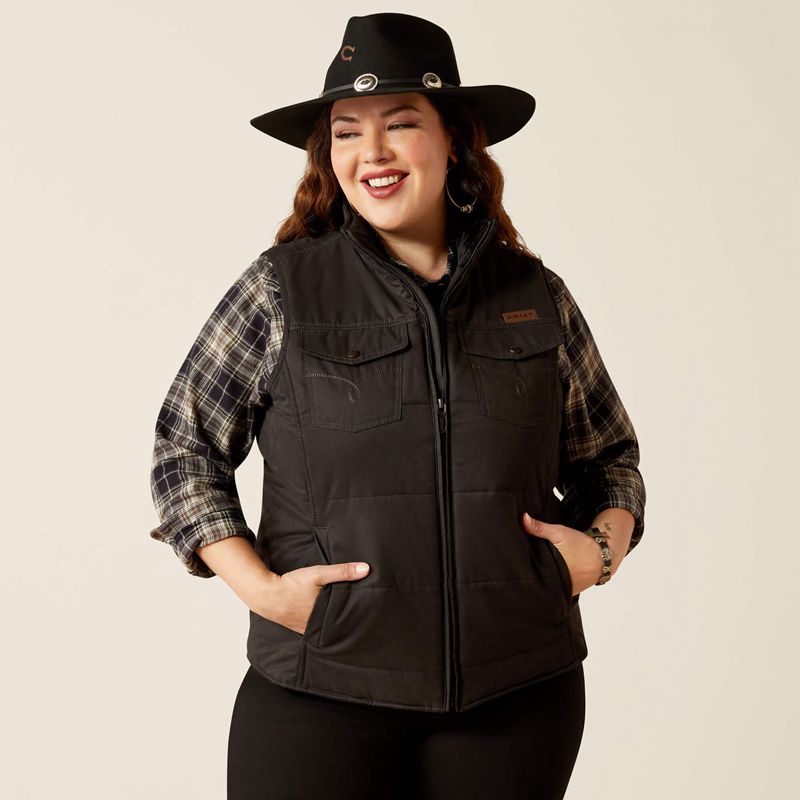 Ariat Grizzly Quilted Vest Noir Femme | QZH-39937256