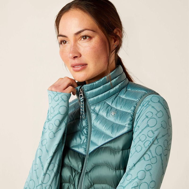 Ariat Ideal Down Vest Iridescent Arctic/Silver Pine Femme | ZFS-57176746