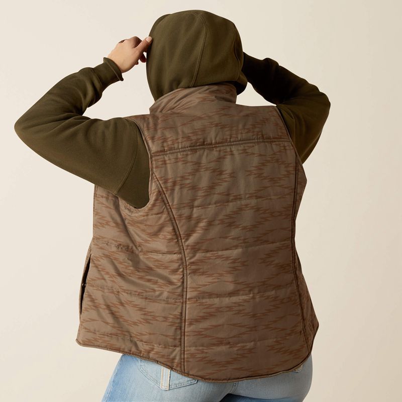 Ariat Grizzly Quilted Vest Banyan Bark Femme | TFZ-67659413