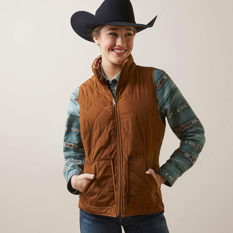 Ariat Dilon Chimayo Vest Chestnut Horse Femme | KUV-69762925