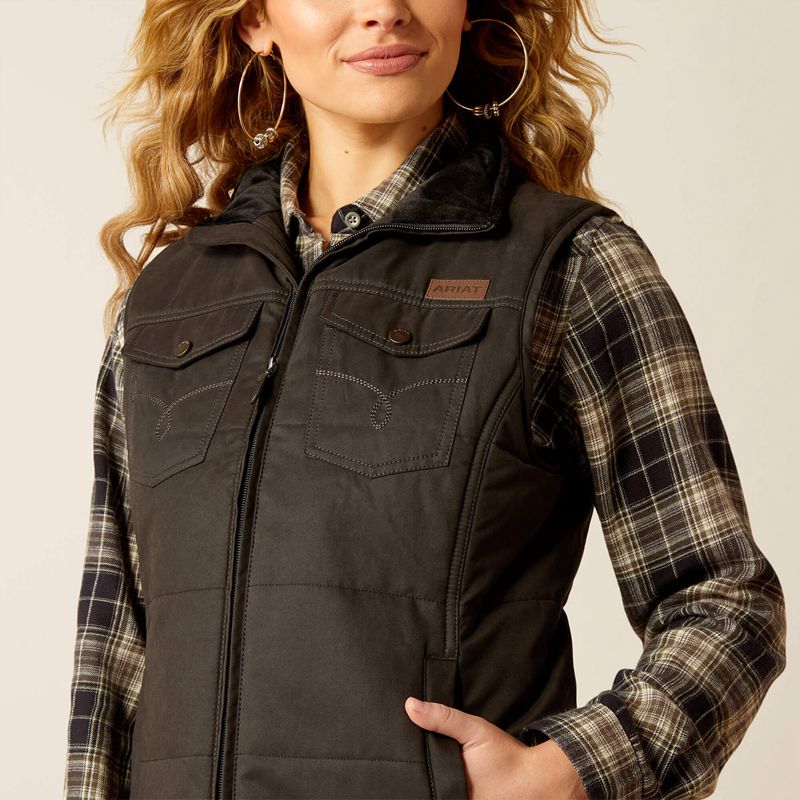 Ariat Grizzly Quilted Vest Noir Femme | QZH-39937256