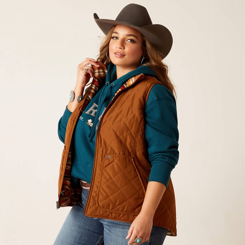 Ariat Dilon Chimayo Vest Chestnut Horse Femme | KUV-69762925