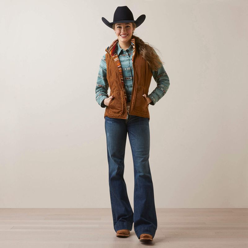 Ariat Dilon Chimayo Vest Chestnut Horse Femme | KUV-69762925