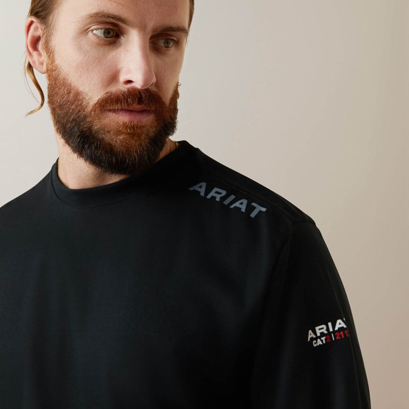 Ariat Fr Raising The Flag T-Shirt Noir Homme | QAU-80309600