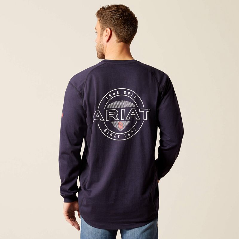 Ariat Fr Air True Grit T-Shirt Bleu Marine Homme | CYP-97927123