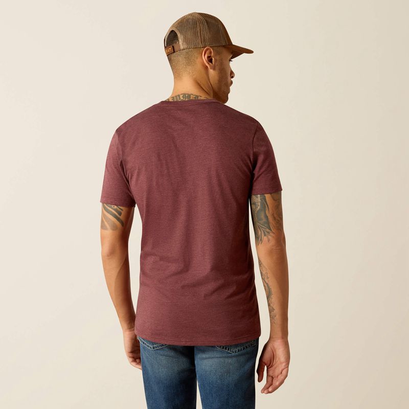 Ariat Established Boot Co. T-Shirt Bordeaux Homme | QXT-30335421