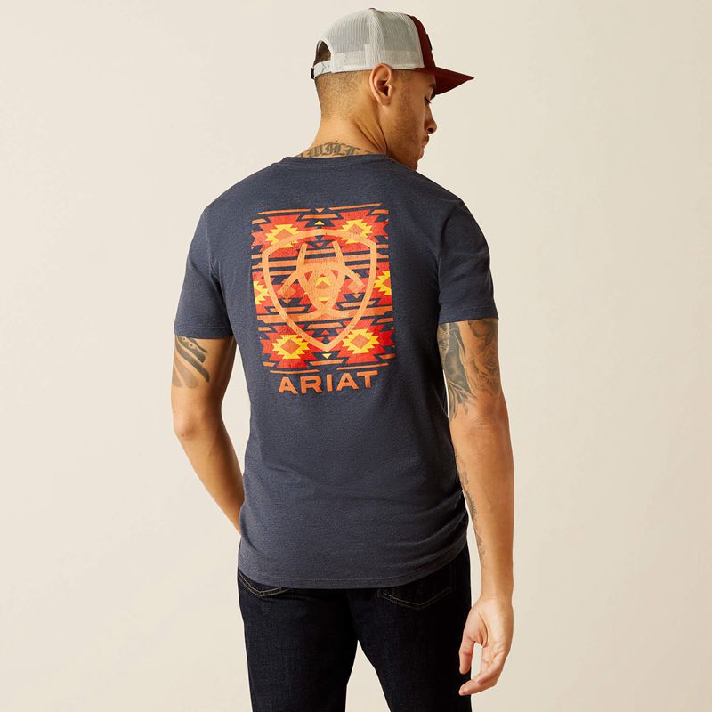 Ariat Eagle Rock T-Shirt Bleu Marine Homme | VED-60678588