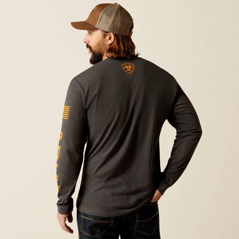 Ariat Elevated V2 T-Shirt Charcoal Heather Homme | QMM-74106175