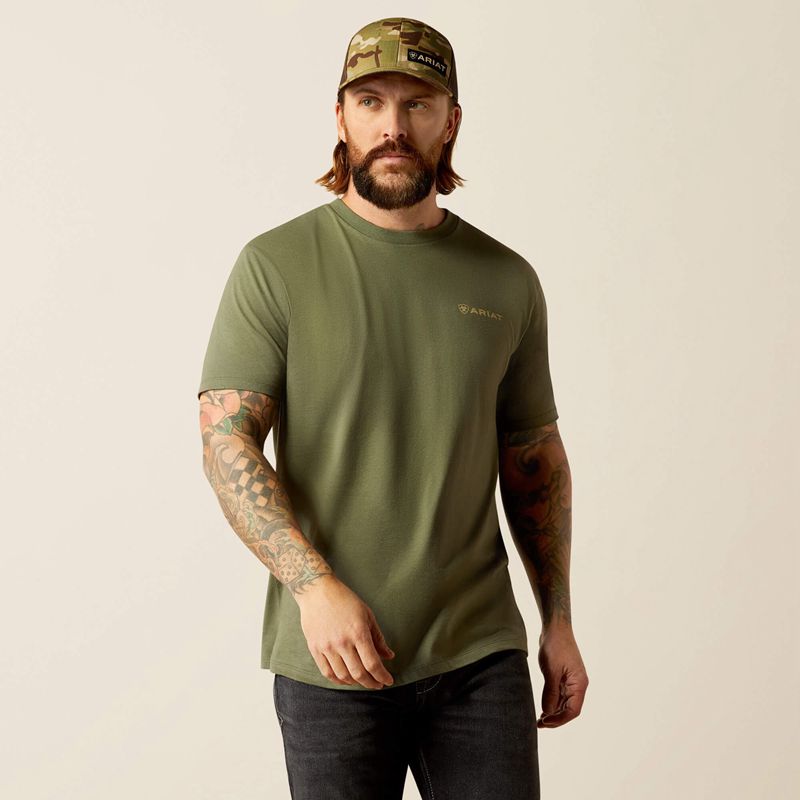 Ariat Duck T-Shirt Vert Homme | MFC-51582957