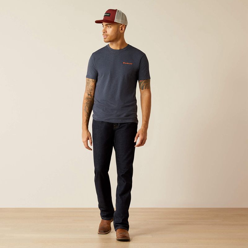 Ariat Eagle Rock T-Shirt Bleu Marine Homme | VED-60678588