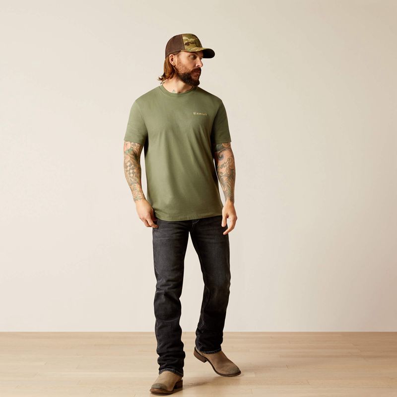 Ariat Duck T-Shirt Vert Homme | MFC-51582957