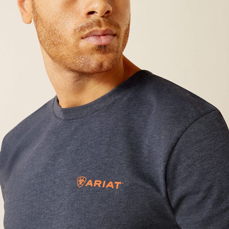 Ariat Eagle Rock T-Shirt Bleu Marine Homme | VED-60678588