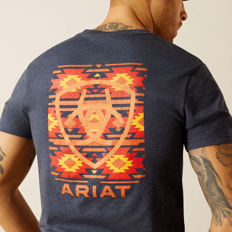 Ariat Eagle Rock T-Shirt Bleu Marine Homme | VED-60678588