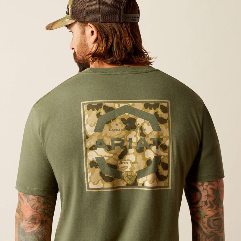 Ariat Duck T-Shirt Vert Homme | MFC-51582957