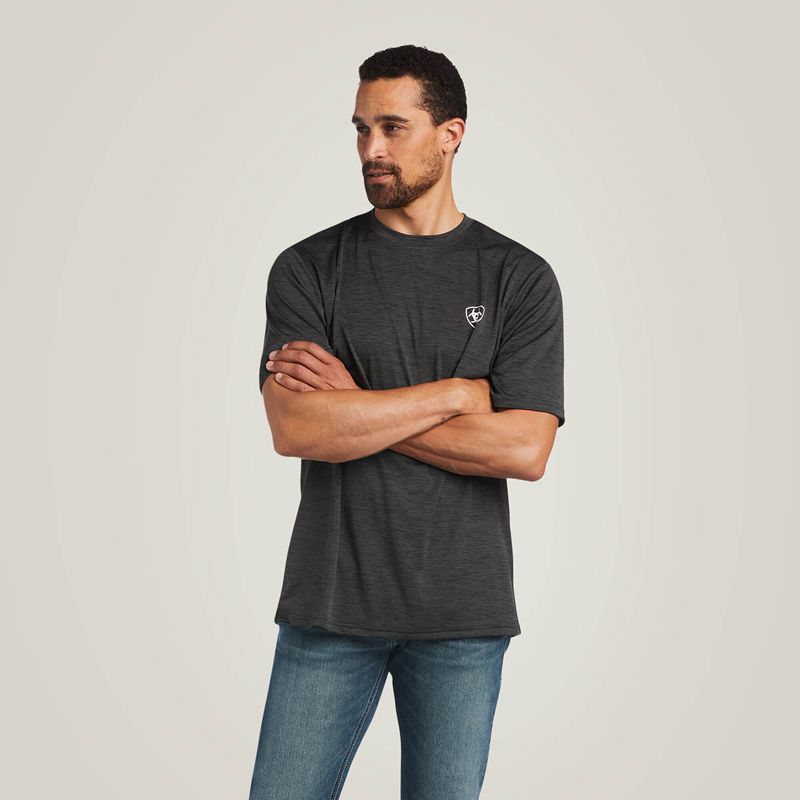 Ariat Charger Vertical Flag Tee Charcoal Homme | RXX-55498979