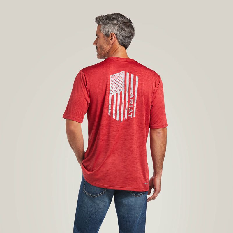 Ariat Charger Vertical Flag Tee Scooter Homme | DMY-45362179