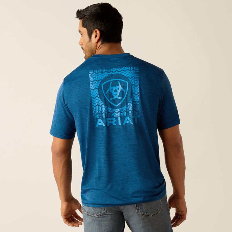 Ariat Charger Sw Shield T-Shirt Poseidon Homme | YIO-39091676